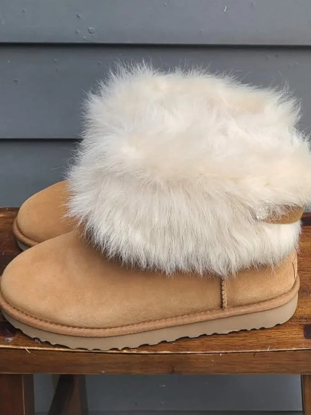 UGG Valentina Chestnut Suede Shearling Boots size 9